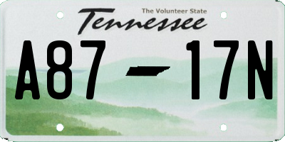 TN license plate A8717N