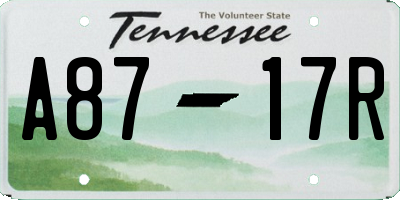 TN license plate A8717R