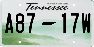 TN license plate A8717W