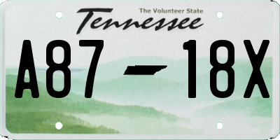 TN license plate A8718X