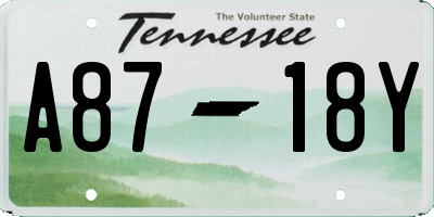 TN license plate A8718Y