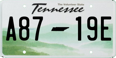 TN license plate A8719E