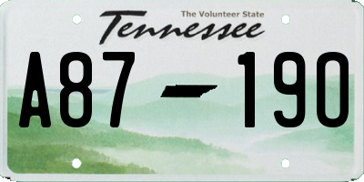 TN license plate A8719O