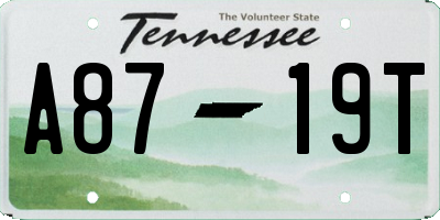 TN license plate A8719T