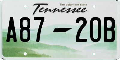 TN license plate A8720B