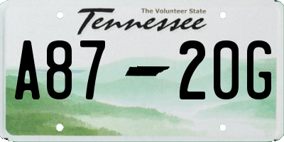 TN license plate A8720G