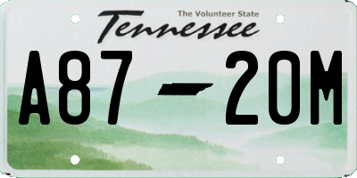 TN license plate A8720M
