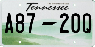 TN license plate A8720Q