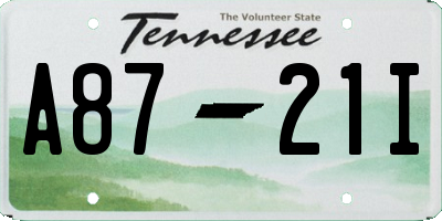 TN license plate A8721I
