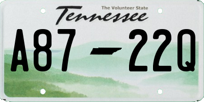 TN license plate A8722Q