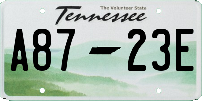 TN license plate A8723E