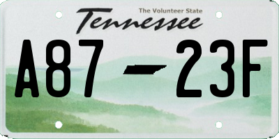TN license plate A8723F