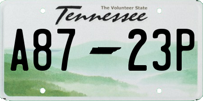 TN license plate A8723P