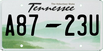 TN license plate A8723U