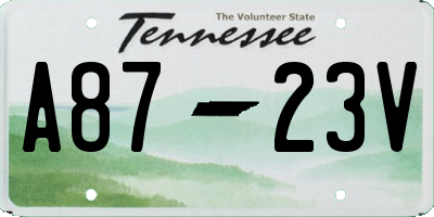 TN license plate A8723V