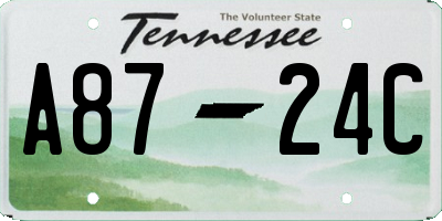 TN license plate A8724C