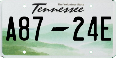 TN license plate A8724E