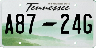 TN license plate A8724G