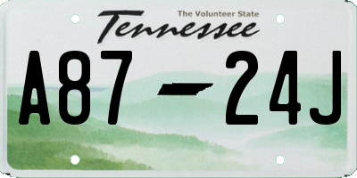 TN license plate A8724J