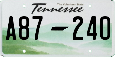 TN license plate A8724O