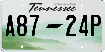 TN license plate A8724P