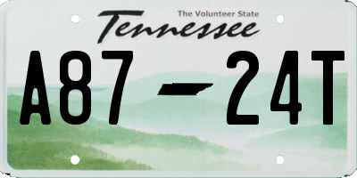 TN license plate A8724T