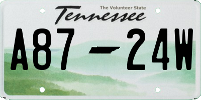 TN license plate A8724W