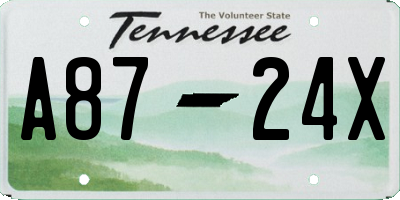 TN license plate A8724X