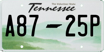TN license plate A8725P