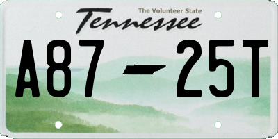 TN license plate A8725T