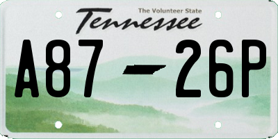 TN license plate A8726P