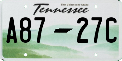 TN license plate A8727C