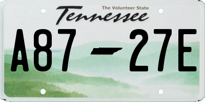 TN license plate A8727E