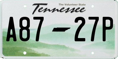 TN license plate A8727P