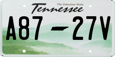 TN license plate A8727V