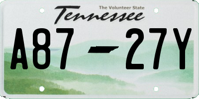 TN license plate A8727Y