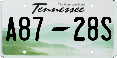 TN license plate A8728S