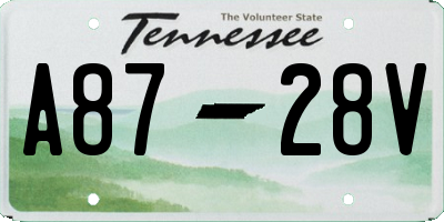 TN license plate A8728V