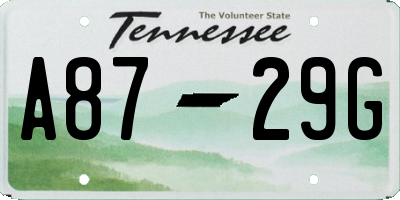 TN license plate A8729G