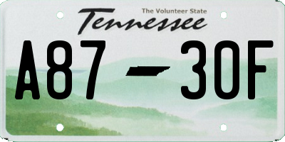 TN license plate A8730F