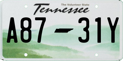 TN license plate A8731Y
