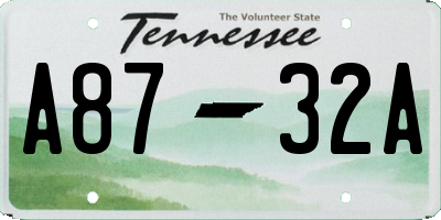 TN license plate A8732A