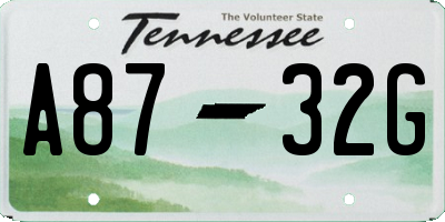 TN license plate A8732G