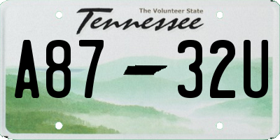 TN license plate A8732U