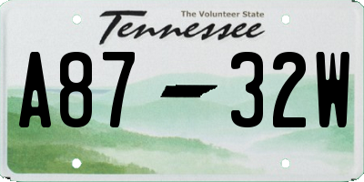 TN license plate A8732W