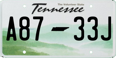 TN license plate A8733J