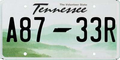 TN license plate A8733R