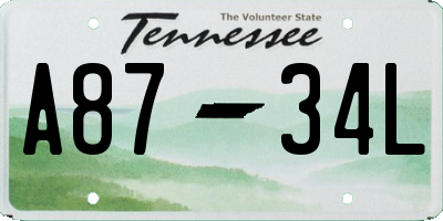 TN license plate A8734L