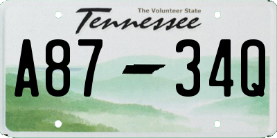 TN license plate A8734Q