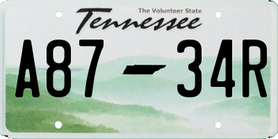 TN license plate A8734R